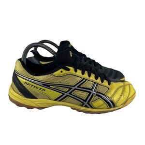 ASICS Atrista TST500 Black/Yellow Indoor Soccer Shoes Sneakers Men's Size 8